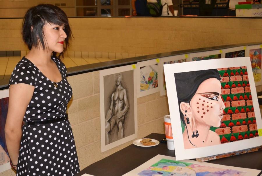 The Annual Art show will be tomorrow from 6-8 pm in the Cafeteria. Photo from last year's show. (Tijhan Anderson photo)