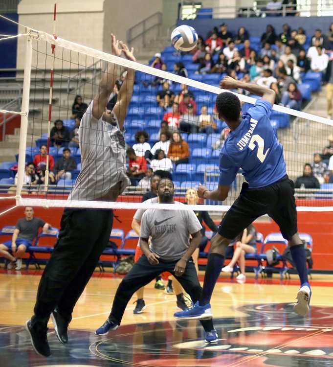 The underclassman team faces off the staff team dubbed "Old Skool" in an early round of the tournament. (Photo by: Cynthia Rangel)