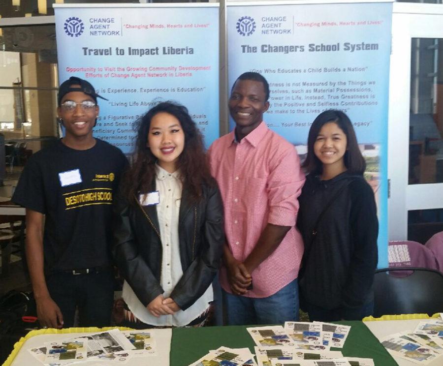 Junior Annie Lee and sophomore Madison Norkeo pose with Change Network founder Eric WoWho. (submitted photo)