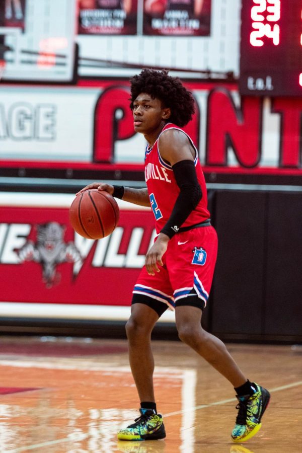 Jabryant Hill on the court against Lewisville