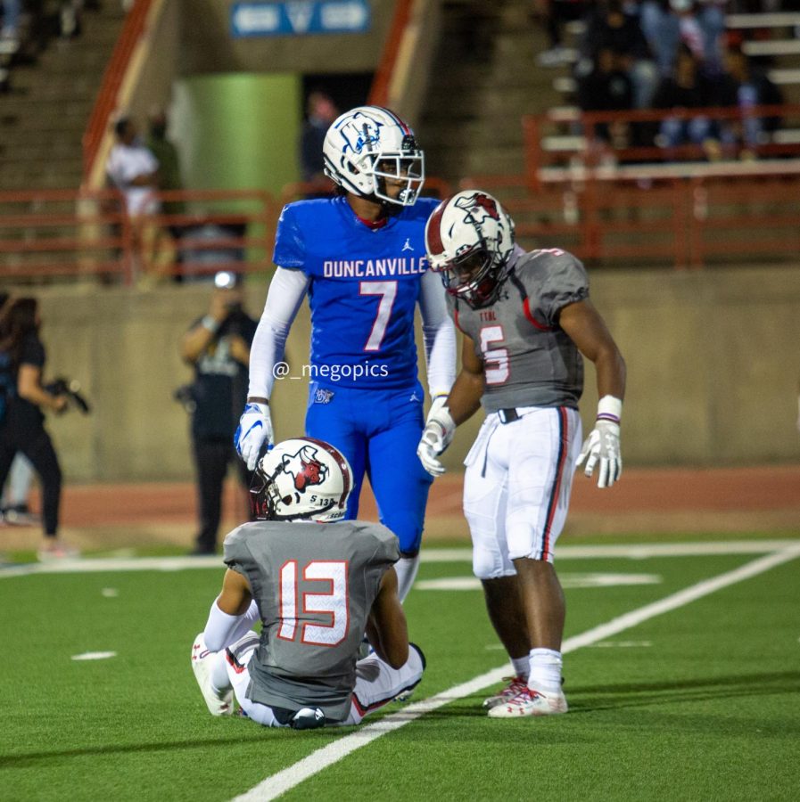 Safety Pierre Gorree makes a tackle against Cedar Hill on Friday in Duncanville.